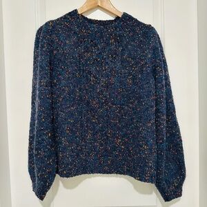 Hatley Piper Cable Knit Pullover Sweater Blue Confetti Multicolour Women’s M